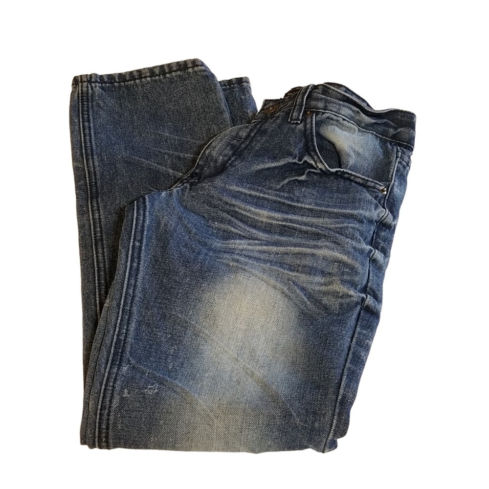 Parish Nation Jeans Boys Size 14 Distressed Straight Leg 100% Cotton Medium Wash